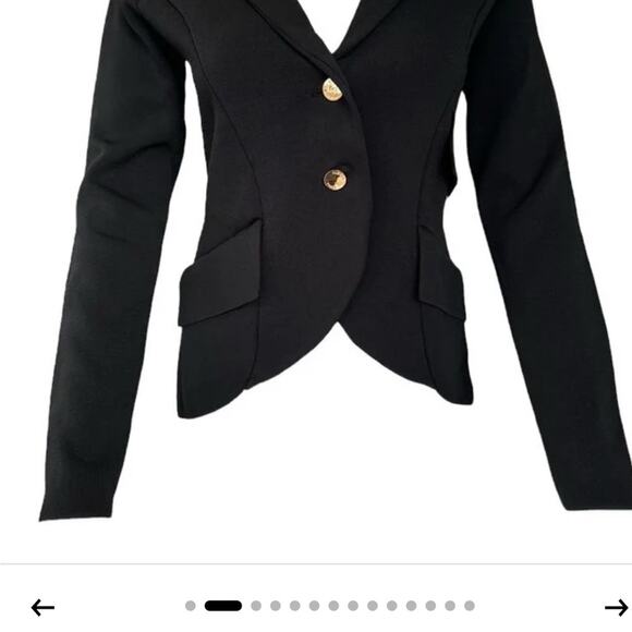Aleeza Paris - Elegant Knit Blazer with Gold Buttons NWT LG - Picture 1 of 4